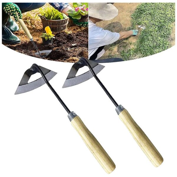 Steel Garden Hoe Tools for Patio Weeding, Soil Loosening, and Farm Planting