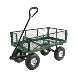 Steel Utility Wagon with Pneumatic Tires and Removable Sides for Easy Travel and Handling