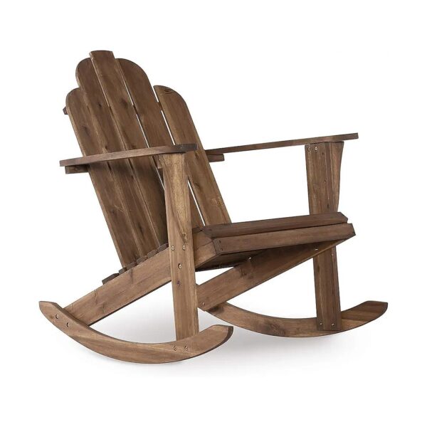 Strong and Durable Rocking Chair with Solid Acacia Wood Frame and Teak Wood Construction