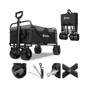 Strong and Versatile Folding Wagon for Heavy Duty Tasks with Beverage Holders