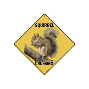 Sturdy 12x12 Caution Yellow Aluminum Squirrel Crossing Art