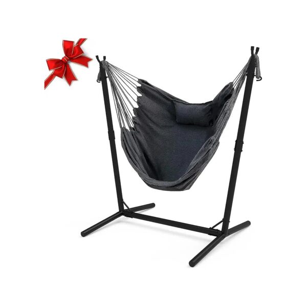 Sturdy Hammock Chair with Stand for Up to 350 Pounds of Comfortable Indoor Outdoor Use