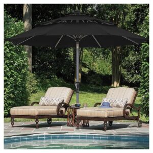 Sturdy Patio Umbrella with 8 Ribs and Auto Tilt for Courtyard Garden or Pool Area