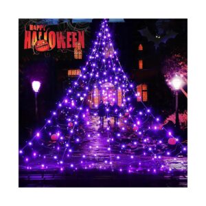 Sturdy Waterproof Purple LED Spider Web Lights for Halloween Decor