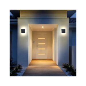 Stylish Black Aluminum LED Wall Light for Outdoor or Indoor Use with 12W Power