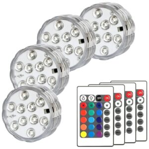 Submersible LED Lights with Remote Control for Pool Hot Tub and Vase Decoration