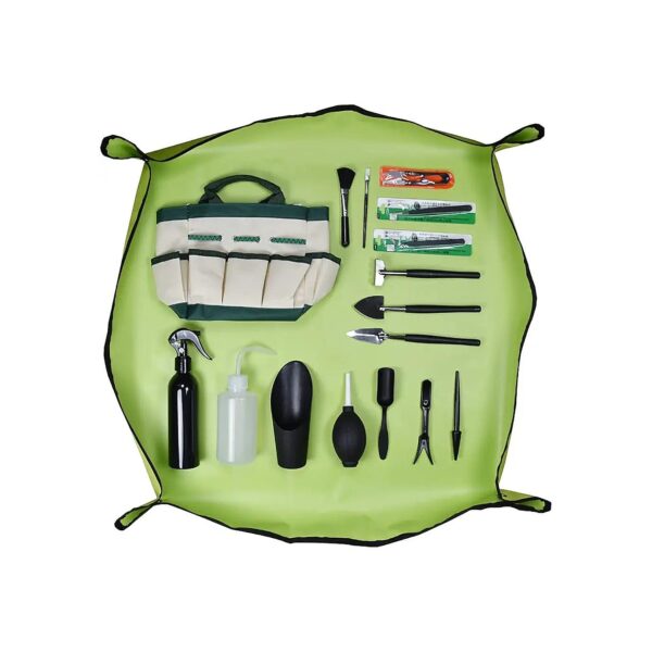 Succulent Planting and Gardening Tool Kit with Waterproof Mat and Tool Bag