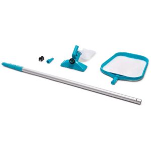 Suction Side Pool Cleaning Kit for Above Ground Pools with Vacuum, Skimmer, and Pole