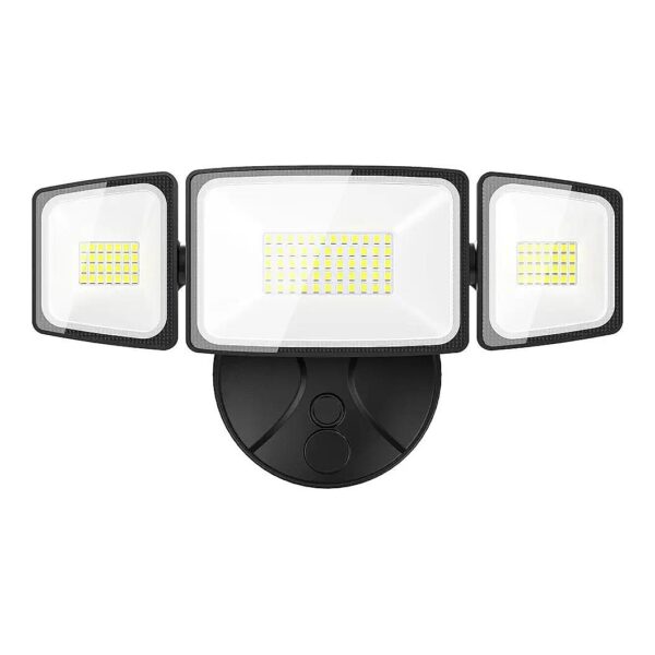 Super Bright 6000LM LED Outdoor Flood Light with 3 Adjustable Heads and Wall Mount