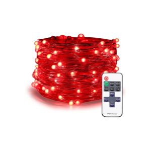 Super Bright Red LED Fairy Lights with RF Remote Control for Indoor and Outdoor Use