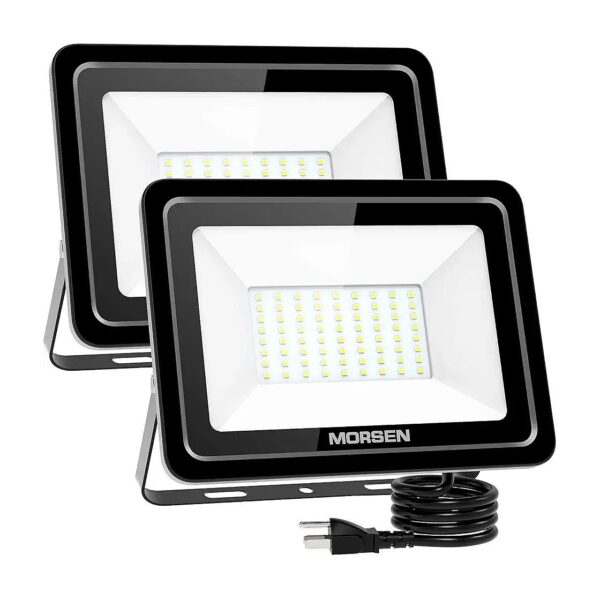 Super Energy Efficient 2 Pack 100W LED Floodlights for Yard Garden Patio Outdoor Lighting