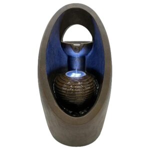 Tabletop Meditation Fountain with Soft Glow LED Light for Relaxing Sounds