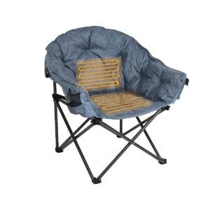 Teal Color Folding Heated Chair for Camping, Picnics, and Outdoor Activities