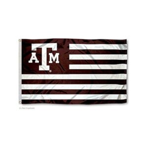 Texas A&M Aggies Nation Flag with Stars Stripes and Logos on Both Sides