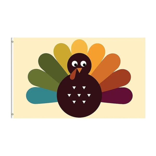 Thanksgiving Turkey Yellow 3x5 Feet Polyester Flag for Outdoor Indoor Decor