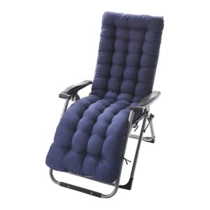 Thick Padded Navy Chaise Lounger Cushion with Rocking Chair Style and Ties