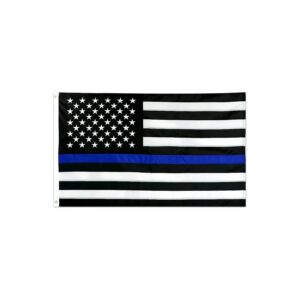 Thin Blue Line USA Flag 3x5 ft with Brass Grommets and Heavy Duty Construction