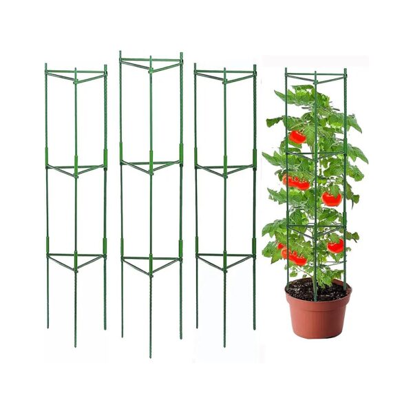 Tomato Plant Support Cage Set with Adjustable Arms for Multiple Vegetable Plants