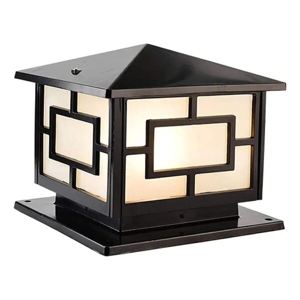 Traditional Landscape Lighting Black Aluminum Glass Post Light Fixtures