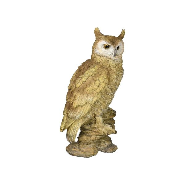 Traditional Resin Forest Owl Statue with Intricate Multicolor Detail