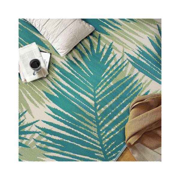 Tropical Floral Design Crease-Free Waterproof Polypropylene Rugs for Outdoor Use in Beach