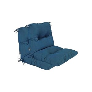 Tufted Cushions Set of 2 Teal Blue for Comfortable High Back Patio Chair Seating