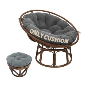 Tufted Papasan Chair Cushion with Outdoor Use and Adjustable Round Pillow