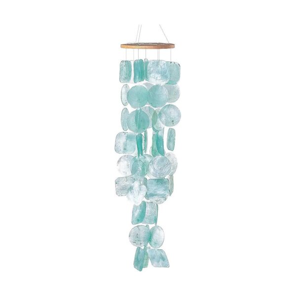 Turquoise Capiz Shells Wind Chimes Garden Decor Outdoor Patio Decoration