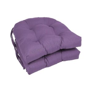 Twill Rounded Back Chair Cushions with Grape Color and Polyester Fill