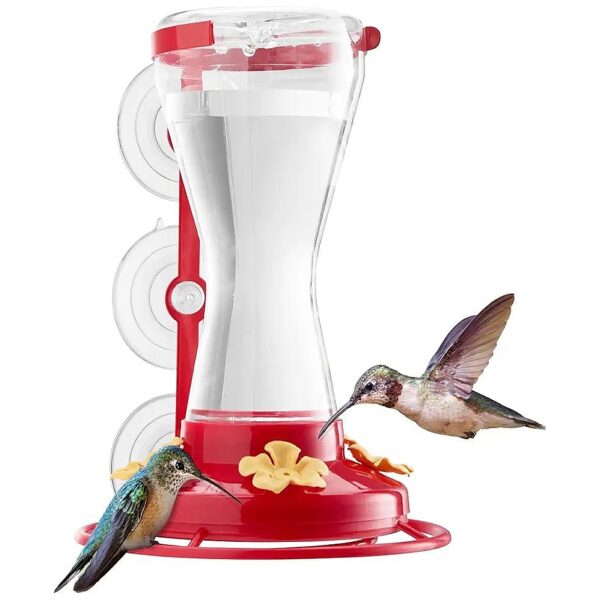 Twinkle Star Window Mount Hummingbird Feeder with Suction Cup and 4 Feeding Ports