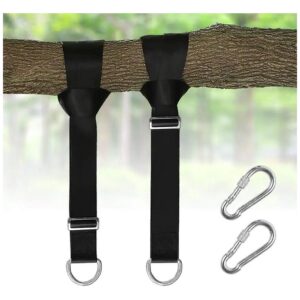 Two Adjustable Tree Swing Straps with Carabiner Hooks For Kids and Toddlers