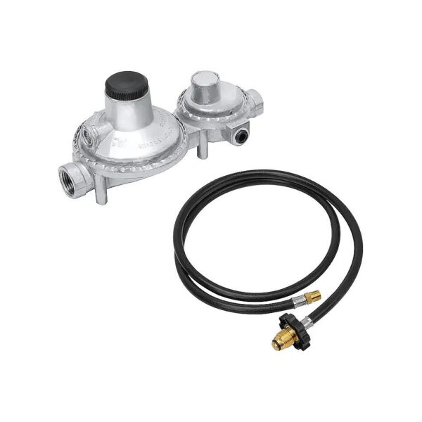 Two Stage Propane Regulator with 5Ft High-Quality 1/4'' NPT x POL Connection Propane Hose