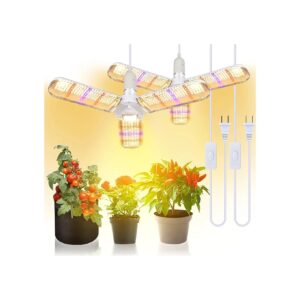 Two-Pack 150W LED Grow Light Bulb with Foldable Design for Indoor Plants and Greenhouse