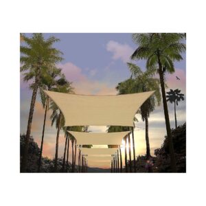 UPF50+ Beige Shade Sail Canopy with 3-Year Warranty and Custom Size Option