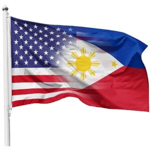 USA Philippines Flag 3x5 Feet Premium Nylon Flag with Brass Grommets Indoor Outdoor