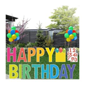 Ultimate Birthday Decoration Package with Happy Birthday Yard Sign, Stakes, and Balloons