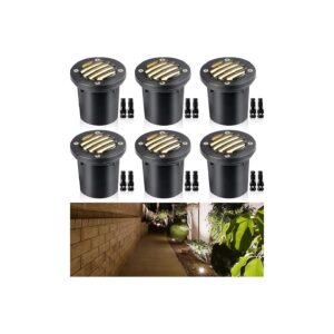 Ultra Bright LED Ground Lights for Low Voltage Landscaping, 6-Pack with Wire Connectors