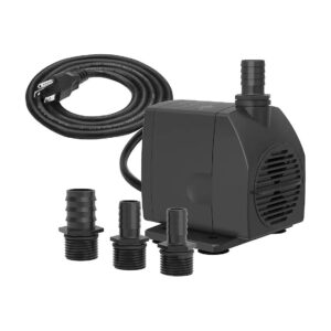 Ultra Quiet 450GPH Submersible Pump with Dry Burning Protection for Fountains and Ponds