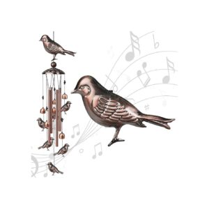 Unique Bird Wind Chimes with S Hook for Patio Garden and Indoor Hanging Decor