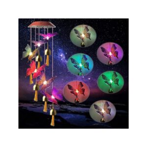 Unique Butterfly Gift for Women featuring Solar Wind Chimes