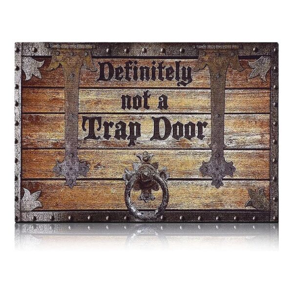 Unique "Definitely Not a Trap Door" Design Adds Humor to Front Door Entrance