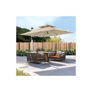 Unique Double-Tilt Windproof Patio Umbrella for Backyard, Garden, or Pool