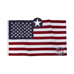 Unique Embroidered Star Heavy Duty Cotton US Flag for Indoor Decor 3x5 Ft