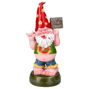 Unique Garden Decoration Features a Funny Pot Smoking Gnome Statue, 10"H