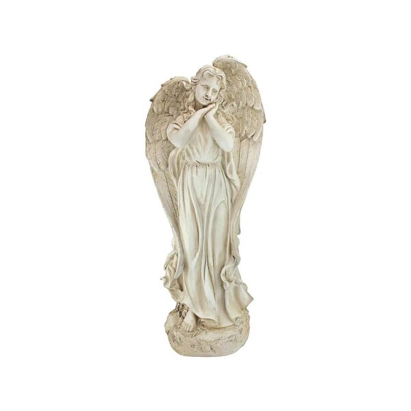 Unique Garden or Yard Angel Statue, 5"Wx10"Dx5"H, Antique Stone Finish, 13 Lbs