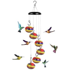 Unique Hummingbird Feeder with Wind Chimes, Perfect for Outdoor Hanging Rental Properties