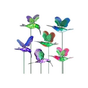 Unique Hummingbird Wind Chimes and Plant Stake Ornaments