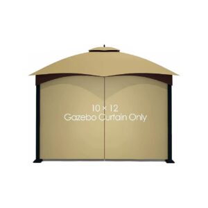 Unique Khaki Gazebo Replacement Privacy Curtain with Universal Design for 10x12 Gazebo