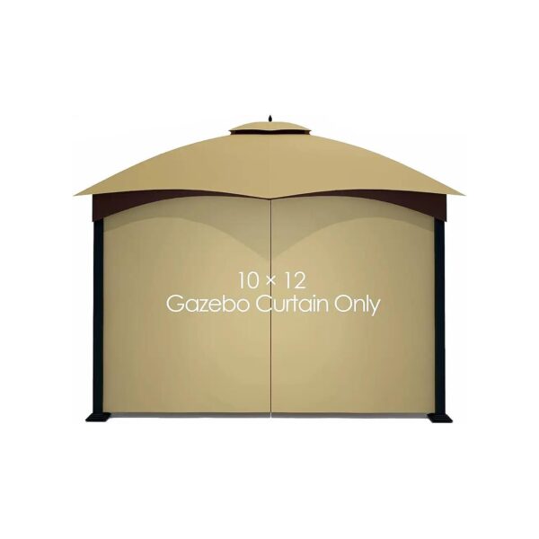 Unique Khaki Gazebo Replacement Privacy Curtain with Universal Design for 10x12 Gazebo