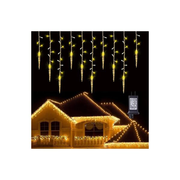 Unique LED Icicle Lights with 8 Modes for Holiday and Christmas Party Decorations